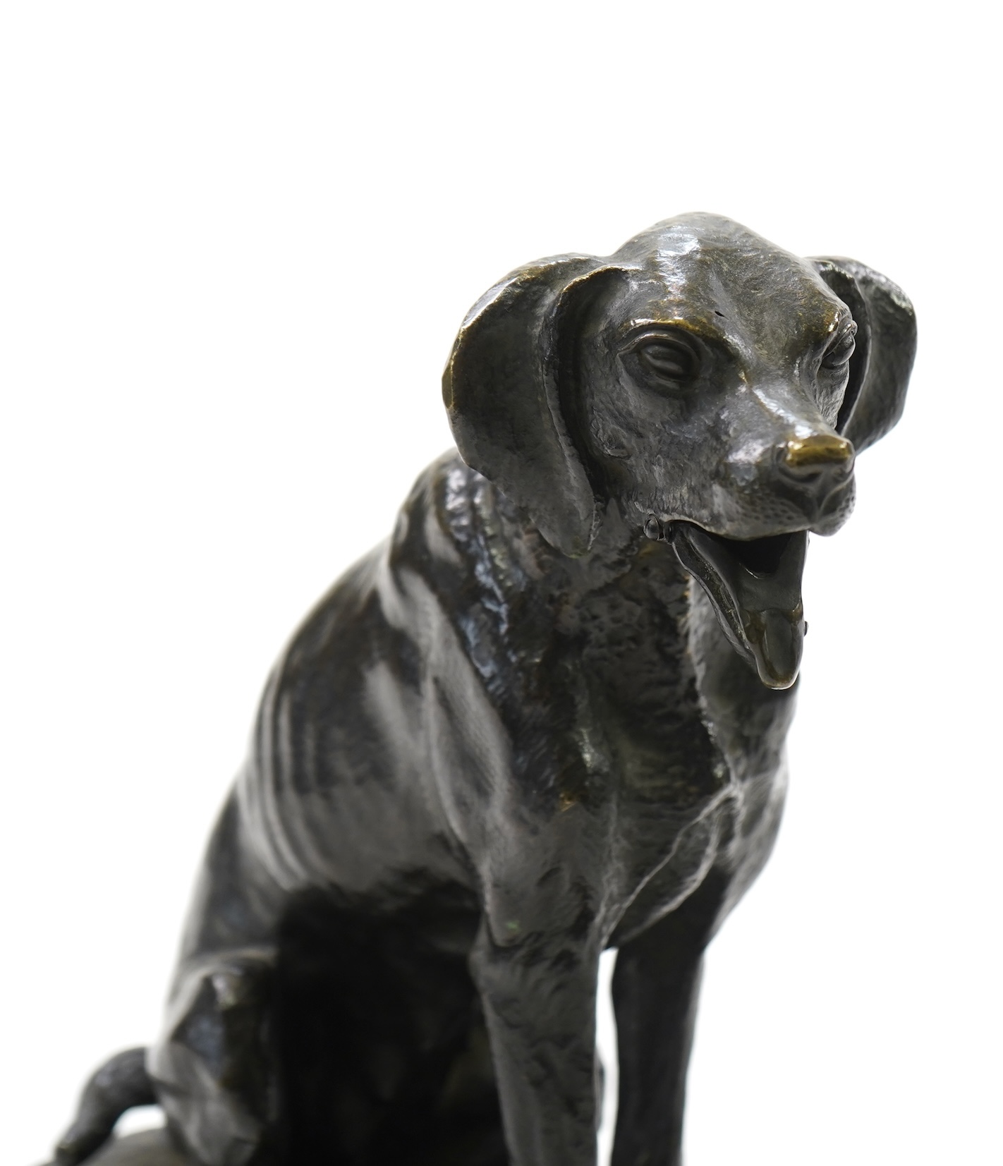 Animalier School, a bronze figure of a seated dog, early 20th century